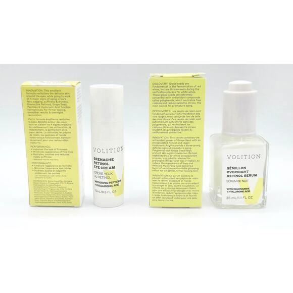 Volition Grenache Retinol Eye Cream .5oz + Semillion Overnight Retinol Serum 1oz - Picture 4 of 5